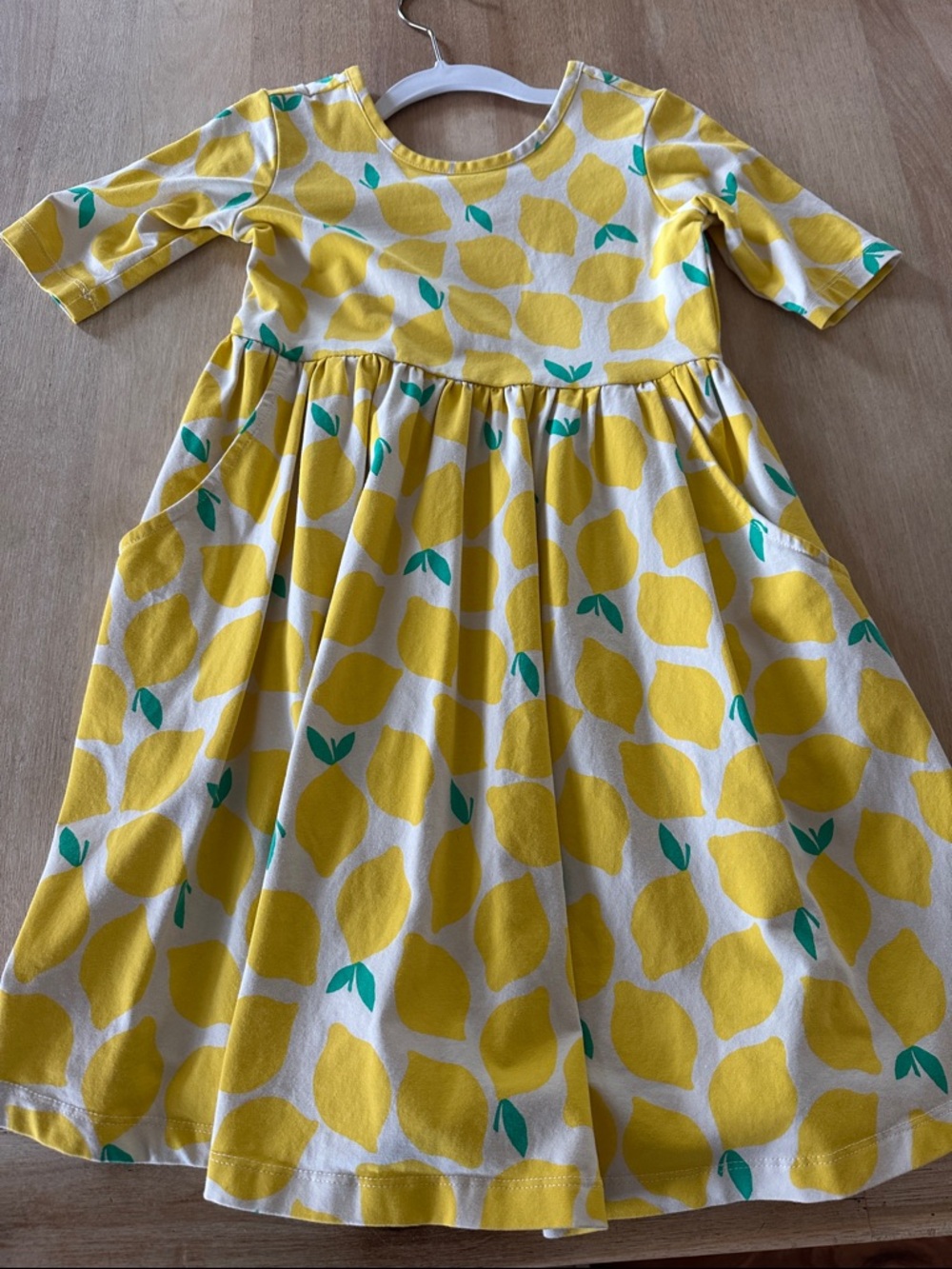 Hanna Andersson Yellow Lemon Print Girls' Dress